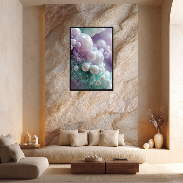 Stellar Embryo Framed Canvas | Cosmic Life Genesis Wall Art