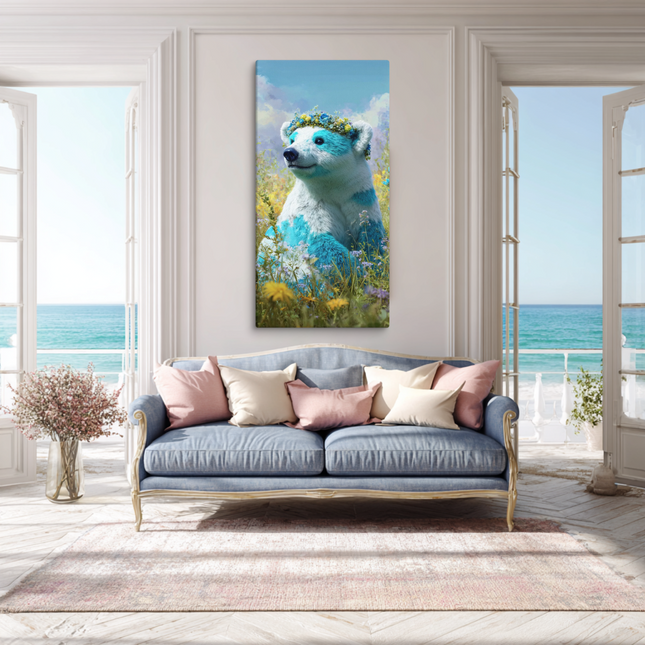 Fantasy Blue Bear Canvas Print