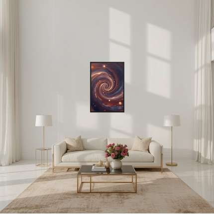 Energy Vortex – Cosmic Swirl Framed Poster