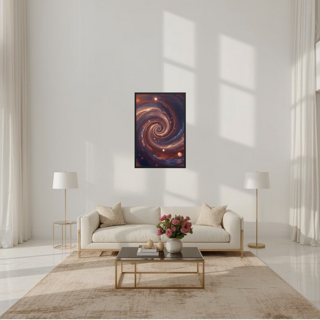Energy Vortex – Cosmic Swirl Framed Poster