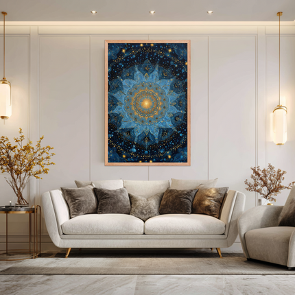 Celestial Mandala – Cosmic Harmony Framed Poster