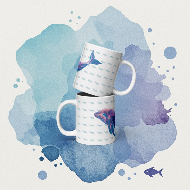 Dreamy Cosmic Whale Mug – Ocean-Inspired Ceramic Cup