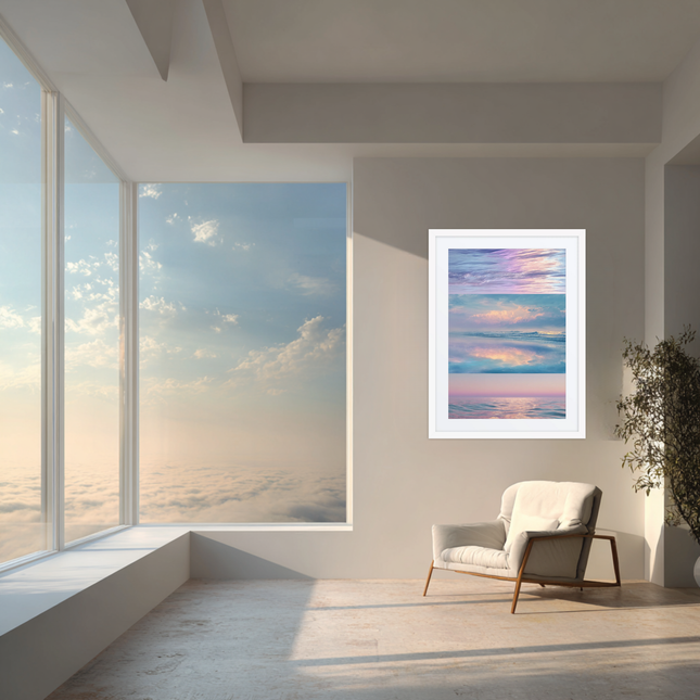Celestial Tides — Where Clouds Reflect the Sea｜Fine Art Framed Poster