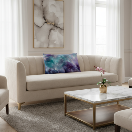 Dreamscape Reversible Pillow – Crystal Glow & Cosmic Nebula