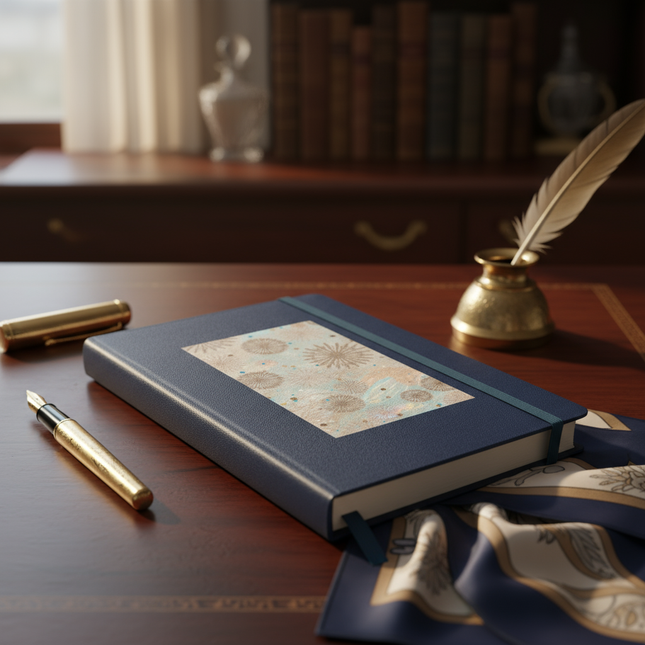 Navy Blue Dandelion Hardcover Notebook