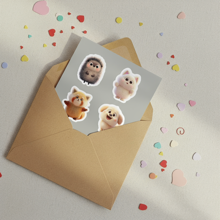 Fluffy Animal Stickers