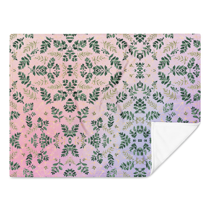 Botanical Geometry Glow – Gradient Leaf Throw Blanket