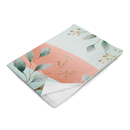 Botanical Harmony Waves – Nature Geometry Throw Blanket